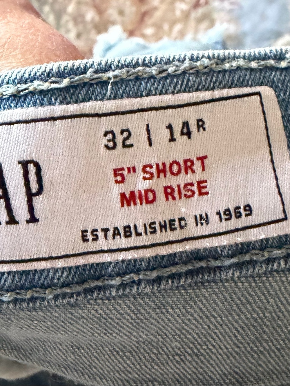 GAP Light Blue Denim Mid-Rise Shorts - Picture 2 of 5